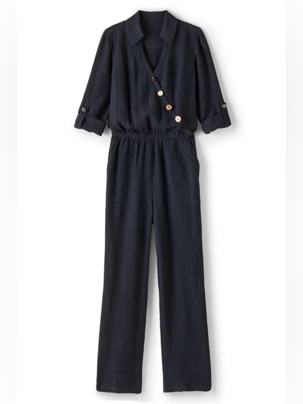 Soft Surroundings Canned Gauze Jumpsuit Size Medium